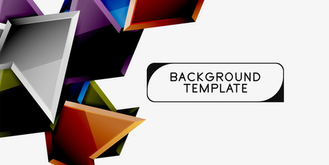 Minimal geometrical triangles with 3d effect abstract background template