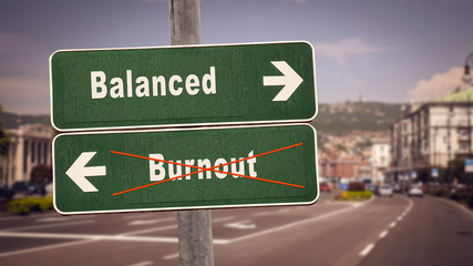 Street Sign Balanced versus Burnout