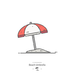 Beach umbrella - Line color icon