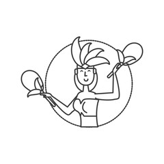 woman brazilian dancer with maracas