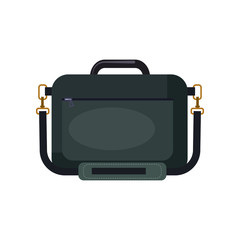 Laptop handbag flat icon. Notebook case, businessman, briefcase. Bags concept. Vector illustration can be used for topics like business, travel, accessory