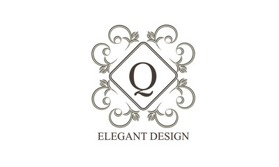 Vintage monogram with the letter. An elegant logo for a store, office, restaurant, boutique, hotels. Vector illustration