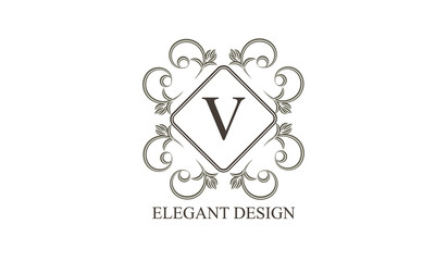 Vintage monogram with the letter. An elegant logo for a store, office, restaurant, boutique, hotels. Vector illustration