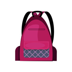 Pink female backpack flat icon. School, tourist, student. Bags concept. Vector illustration can be used for topics like fashion, accessories, education