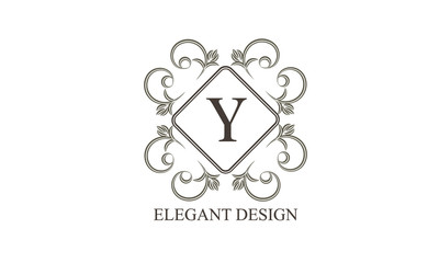 Vintage monogram with the letter. An elegant logo for a store, office, restaurant, boutique, hotels. Vector illustration