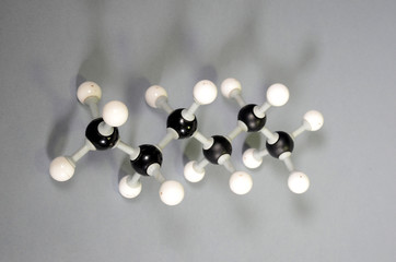 Molecule model of Hexane