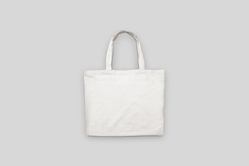 Tote Bag Canvas fabric cloth shopping Sack Mock up blank template isolated on white background.High resolution photo.