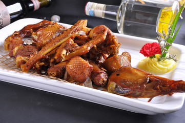 grilled meat and vegetables on plate