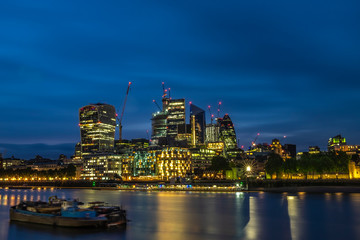 view of london buildings in the night