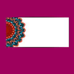 Mandala flower banner in arabic style.