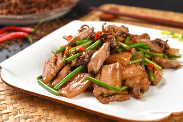 grilled meat and vegetables