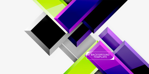 Glossy modern geometric background, abstract arrows composition