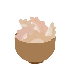 Vareniki in pot in flat style