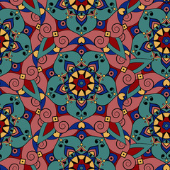 Colorful mandala. Seamless pattern.  Vector illustration 
