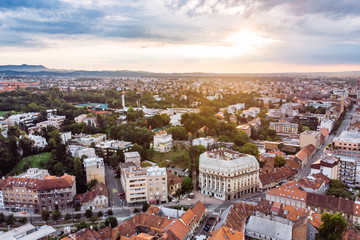Obraz premium aerial view of zagreb old city