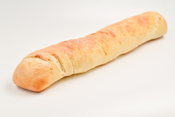 Fresh baguette isolated in white.