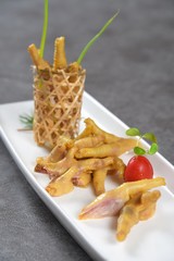 french fries and ketchup