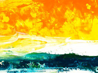 Abstract landscape, art creative hand painted background