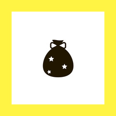 bag with presents vector icon. flat design