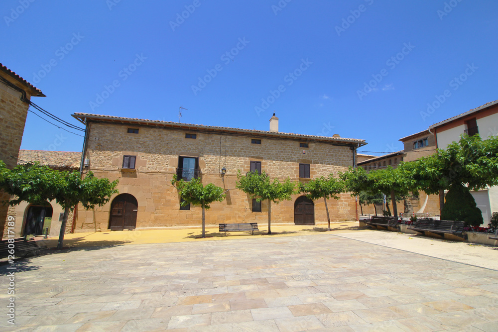 Wall mural plaza de los fueros, barásoain, navarra, españa