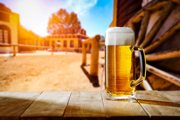 Summer beer and free space for your decoration. 