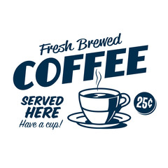 Vintage Style Clip Art - Fresh Brewed Coffee - Vector EPS10.