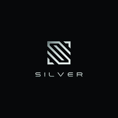 Modern S Letter Silver logo for technology business all company with modern high end look - obrazy, fototapety, plakaty