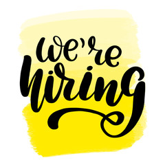 lettering we're hiring