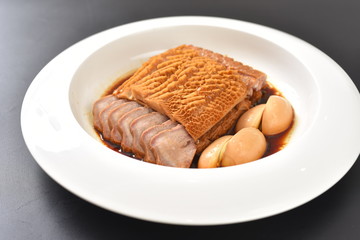 sausages on plate with sauce