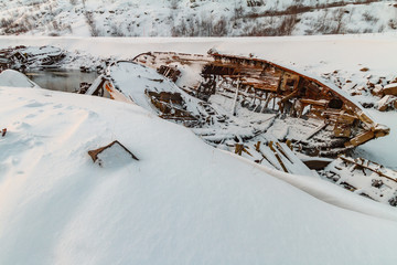 old boat on the ocean