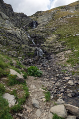 Waterfall in Rila Mountain near The Seven Rila Lakes, Bulgaria
