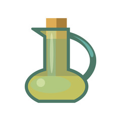 Olive oil vial  illustration. Picnic, barbeque, outside. Grill party concept. Vector illustration can be used for topics like eating, food, grill picnic