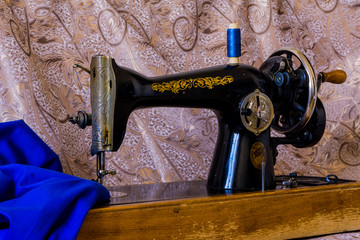 still life with vintage sewing machine