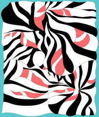 Abstract background in black, white and  coral. Vector in EPS 10..