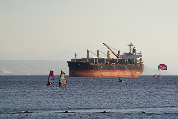 Ship in the Eilats harbor