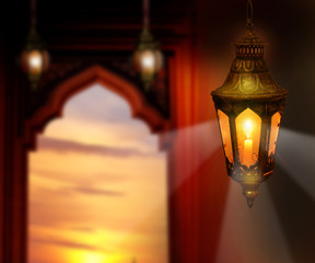 Islamic Greeting Cards for Muslim Holidays. Ramadan Kareem background.Eid Mubarak, greeting...
