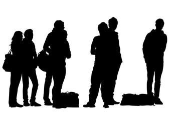 Big crowds people on white background