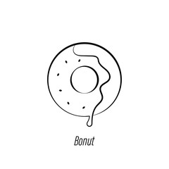 coffee donut hand draw icon. Element of coffee illustration icon. Signs and symbols can be used for web, logo, mobile app, UI, UX