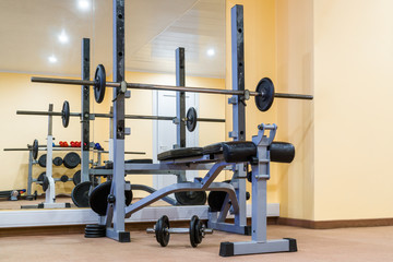 Fototapeta na wymiar Equipment in gym