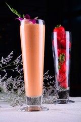 glass of champagne with candle