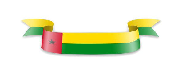 Guinea-Bissau flag in the form of wave ribbon.