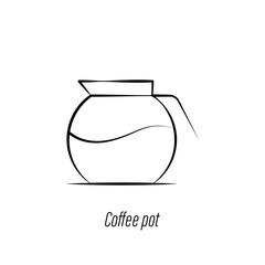 coffee pot hand draw icon. Element of coffee illustration icon. Signs and symbols can be used for web, logo, mobile app, UI, UX