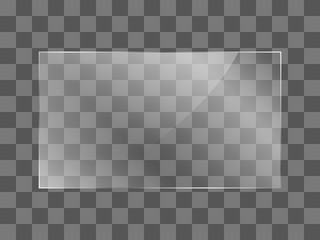 The texture of glass, mirrors, windows. Rectangular glass plate. Light effect for a picture or a mirror. Beautiful realistic reflection. The interior of the house. 16x9