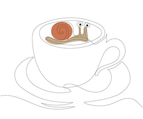 Picture on cup of coffee. Vector illustration.