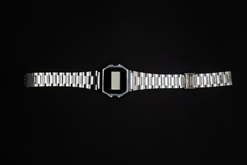 clock on a black background