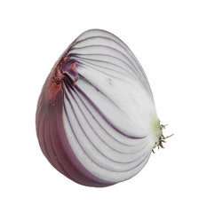PURPLE ONION, CUTED IN HALF. LATERAL, FARALLOS PHOTOGRAPHY
