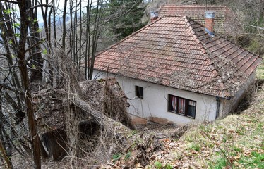 an old abandoned house in the village