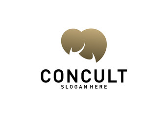 Business Consulting Logo Concept. App Chat Talk Bubble Logo Vector. Icon Symbol