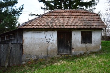 an old abandoned house in the village