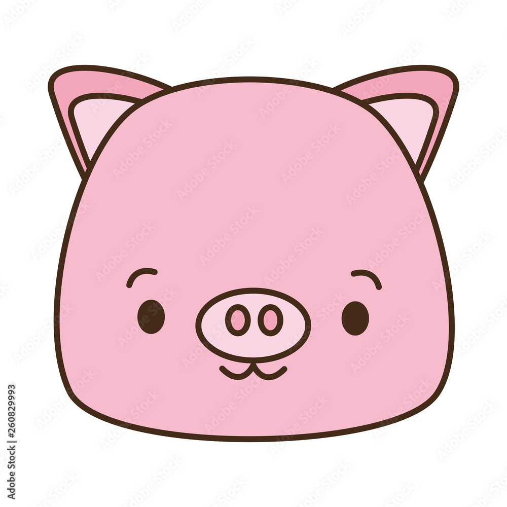 Wall mural cute piggy cartoon